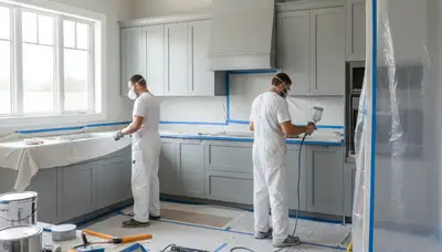 Cabinet painting service in Chicago, IL by Chicago Paint Pros for durable kitchen finishes