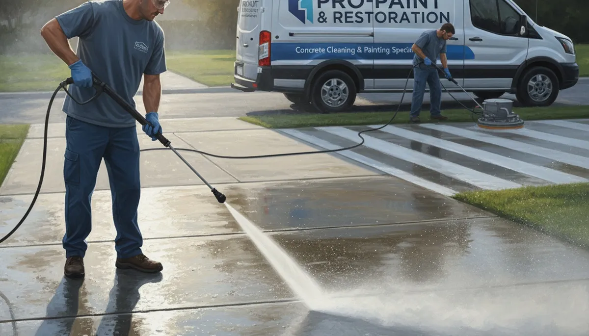 Chicago, IL concrete pressure cleaning for driveways and walkways by Chicago Paint Pros