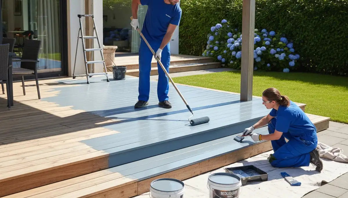 Chicago, IL deck painting service by Chicago Paint Pros for weather-resistant outdoor wood protection