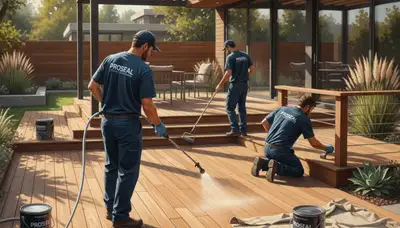 Chicago deck sealing service protecting wood from moisture, UV, and winter damage