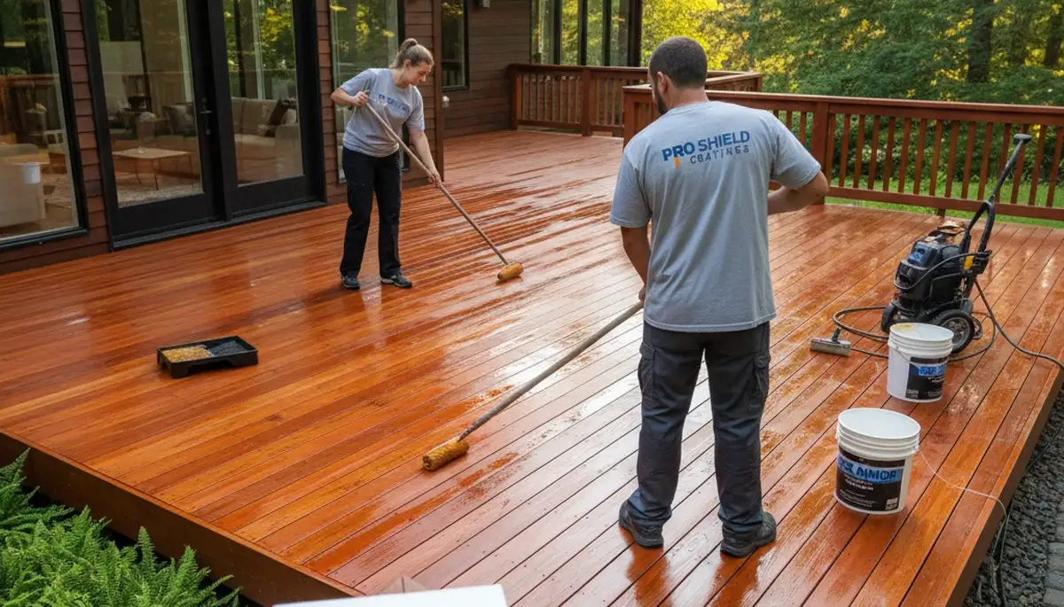 Chicago deck sealing service protecting wood from winter, UV, and moisture damage
