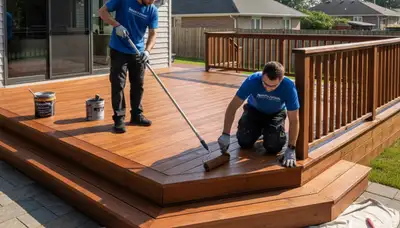 Chicago, IL deck staining service by Chicago Paint Pros for durable wood protection and curb appeal