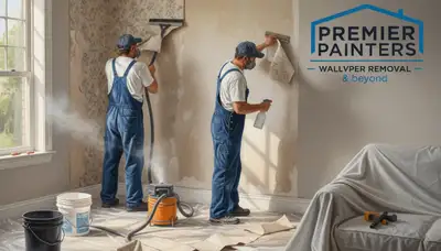 Chicago painters removing wallpaper and preparing walls in Chicago, IL for a smooth finish