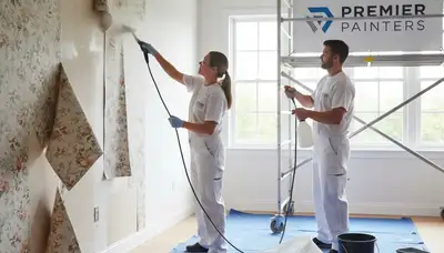 Wallpaper removal service in Chicago, IL by Chicago Paint Pros for clean wall prep